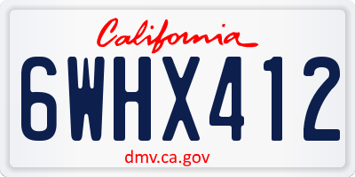 CA license plate 6WHX412