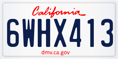 CA license plate 6WHX413