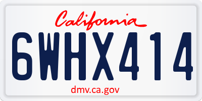 CA license plate 6WHX414