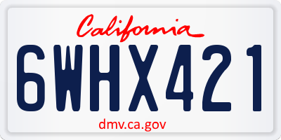 CA license plate 6WHX421