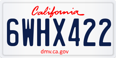 CA license plate 6WHX422