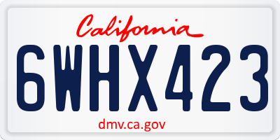 CA license plate 6WHX423