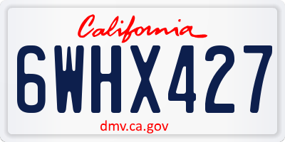 CA license plate 6WHX427