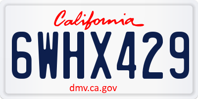 CA license plate 6WHX429