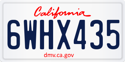 CA license plate 6WHX435