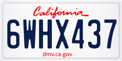 CA license plate 6WHX437