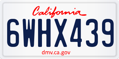 CA license plate 6WHX439
