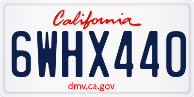 CA license plate 6WHX440