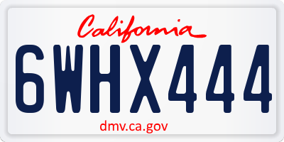 CA license plate 6WHX444