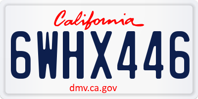 CA license plate 6WHX446