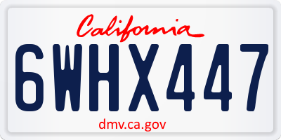 CA license plate 6WHX447