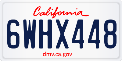 CA license plate 6WHX448