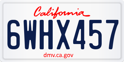 CA license plate 6WHX457