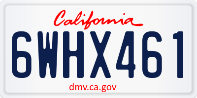 CA license plate 6WHX461