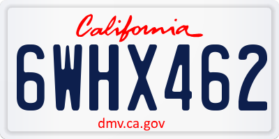 CA license plate 6WHX462