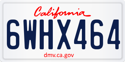CA license plate 6WHX464