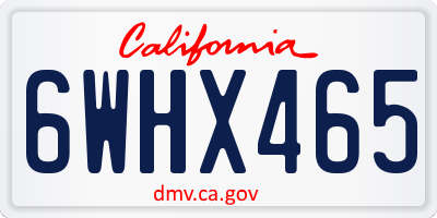 CA license plate 6WHX465