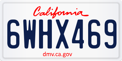 CA license plate 6WHX469
