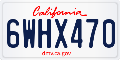 CA license plate 6WHX470