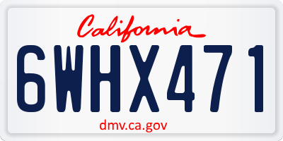 CA license plate 6WHX471