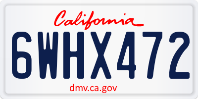 CA license plate 6WHX472