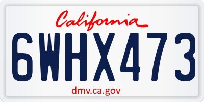 CA license plate 6WHX473