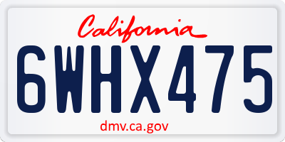 CA license plate 6WHX475