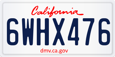 CA license plate 6WHX476