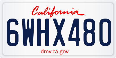 CA license plate 6WHX480