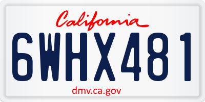 CA license plate 6WHX481