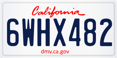 CA license plate 6WHX482
