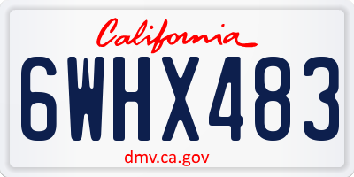 CA license plate 6WHX483