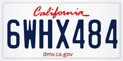 CA license plate 6WHX484