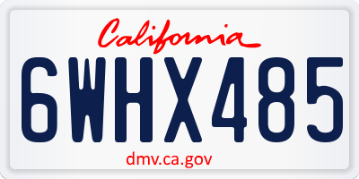 CA license plate 6WHX485