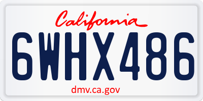CA license plate 6WHX486