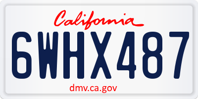 CA license plate 6WHX487