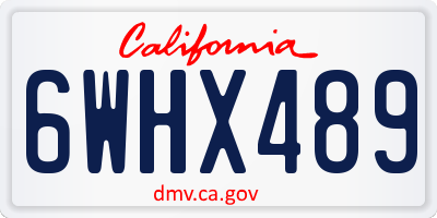 CA license plate 6WHX489