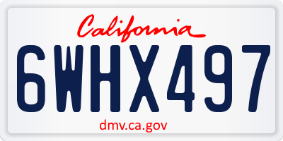 CA license plate 6WHX497