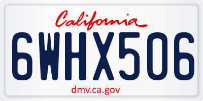 CA license plate 6WHX506