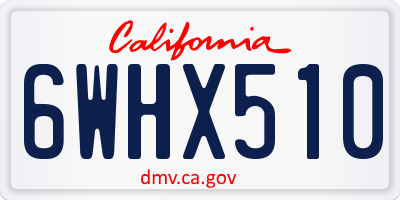 CA license plate 6WHX510
