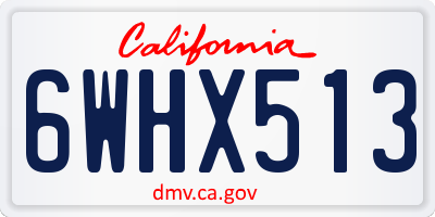 CA license plate 6WHX513