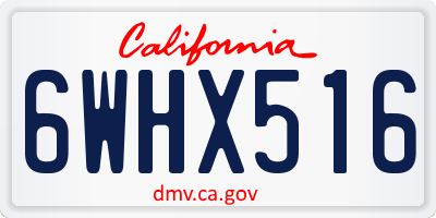 CA license plate 6WHX516