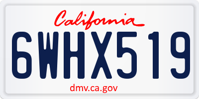 CA license plate 6WHX519