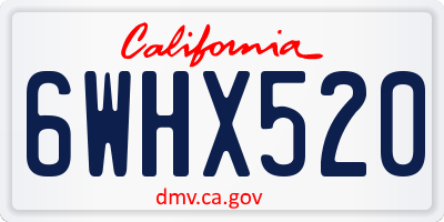 CA license plate 6WHX520