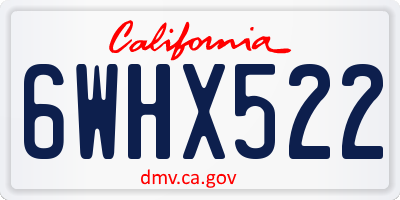 CA license plate 6WHX522