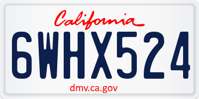 CA license plate 6WHX524