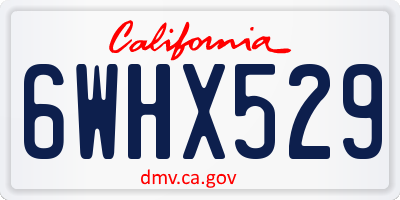 CA license plate 6WHX529