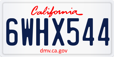 CA license plate 6WHX544