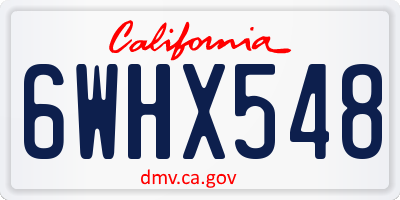 CA license plate 6WHX548