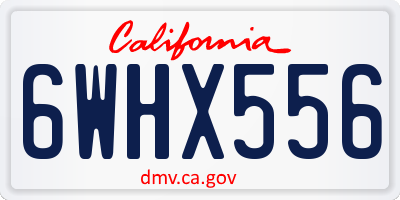 CA license plate 6WHX556